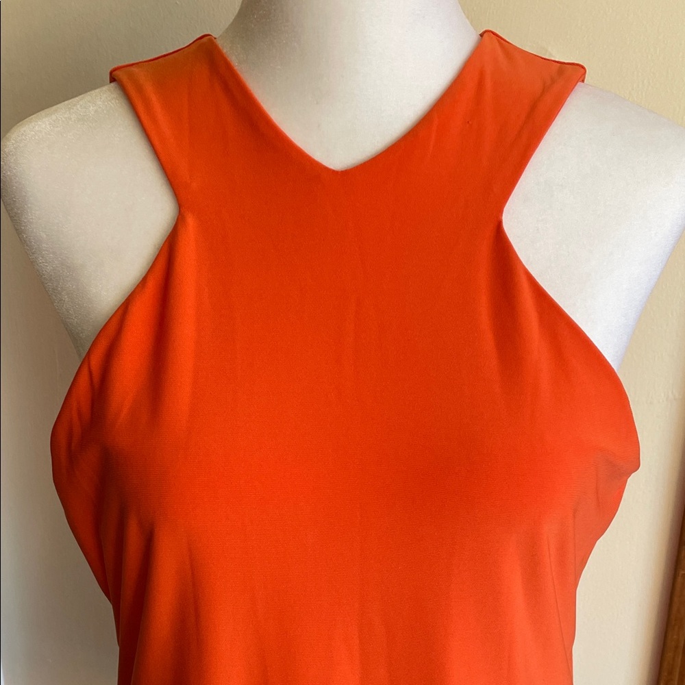 LAUREN RALPH LAUREN Bright Orange Sleeveless V-Neck Tank Top PM - Picture 3 of 16